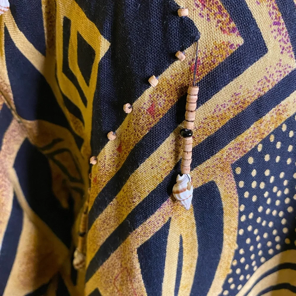 Vintage, tribal, button-down, shell, beaded jacket.. - Picture 5 of 5